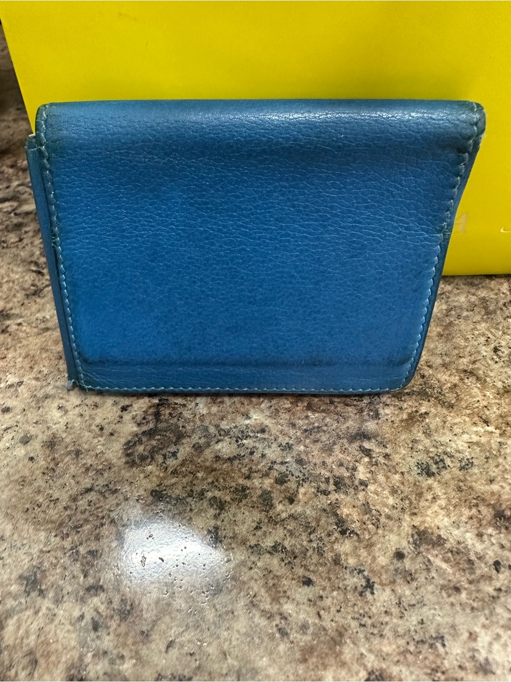Hermes Blue Leather Card & Key Holder